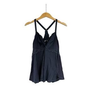 Bravissimo Navy Blue Baby Doll Style Tank Top Lace Detail Womens Size 38D